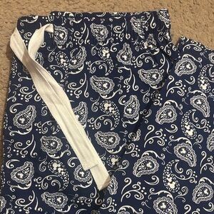 Disney Mickey Mouse Blue and White Paisley Lounge Pants